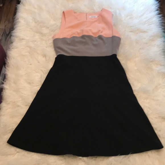 Calvin Klein Dresses & Skirts - CALVIN KLEIN COLORBLOCK FIT AND FLARE DRESS